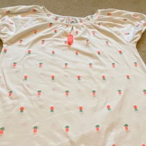Lucky Brand pink pineapples shirt -girls size L
